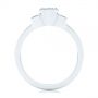 18k White Gold 18k White Gold Three Stone Emerald Diamond Interlocking Engagement Ring - Front View -  105864 - Thumbnail