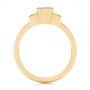 14k Yellow Gold 14k Yellow Gold Three Stone Emerald Diamond Interlocking Engagement Ring - Front View -  105864 - Thumbnail