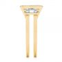 18k Yellow Gold 18k Yellow Gold Three Stone Emerald Diamond Interlocking Engagement Ring - Side View -  105864 - Thumbnail