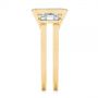 14k Yellow Gold 14k Yellow Gold Three Stone Emerald Diamond Interlocking Engagement Ring - Side View -  105864 - Thumbnail