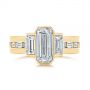 14k Yellow Gold 14k Yellow Gold Three Stone Emerald Diamond Interlocking Engagement Ring - Top View -  105864 - Thumbnail