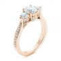 14k Rose Gold 14k Rose Gold Three Stone Filigree Peekaboo Diamond Engagement Ring - Three-Quarter View -  105208 - Thumbnail