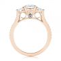 18k Rose Gold 18k Rose Gold Three Stone Filigree Peekaboo Diamond Engagement Ring - Front View -  105208 - Thumbnail