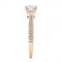 14k Rose Gold 14k Rose Gold Three Stone Filigree Peekaboo Diamond Engagement Ring - Side View -  105208 - Thumbnail