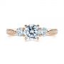 14k Rose Gold 14k Rose Gold Three Stone Filigree Peekaboo Diamond Engagement Ring - Top View -  105208 - Thumbnail