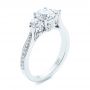 14k White Gold 14k White Gold Three Stone Filigree Peekaboo Diamond Engagement Ring - Three-Quarter View -  105208 - Thumbnail