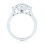 18k White Gold Three Stone Filigree Peekaboo Diamond Engagement Ring - Front View -  105208 - Thumbnail