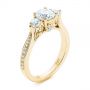 14k Yellow Gold 14k Yellow Gold Three Stone Filigree Peekaboo Diamond Engagement Ring - Three-Quarter View -  105208 - Thumbnail