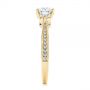 18k Yellow Gold 18k Yellow Gold Three Stone Filigree Peekaboo Diamond Engagement Ring - Side View -  105208 - Thumbnail