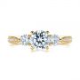 14k Yellow Gold 14k Yellow Gold Three Stone Filigree Peekaboo Diamond Engagement Ring - Top View -  105208 - Thumbnail