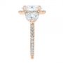 18k Rose Gold 18k Rose Gold Three Stone Half Moon Diamond Halo Engagement Ring - Side View -  105184 - Thumbnail