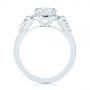 14k White Gold 14k White Gold Three Stone Half Moon Diamond Halo Engagement Ring - Front View -  105184 - Thumbnail