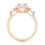 18k Rose Gold 18k Rose Gold Three Stone Kite Diamond Engagement Ring - Front View -  105848 - Thumbnail