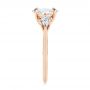 18k Rose Gold 18k Rose Gold Three Stone Kite Diamond Engagement Ring - Side View -  105848 - Thumbnail