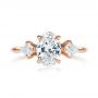 18k Rose Gold 18k Rose Gold Three Stone Kite Diamond Engagement Ring - Top View -  105848 - Thumbnail