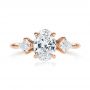 14k Rose Gold 14k Rose Gold Three Stone Kite Diamond Engagement Ring - Top View -  105848 - Thumbnail