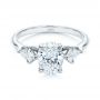 14k White Gold 14k White Gold Three Stone Kite Diamond Engagement Ring - Flat View -  105848 - Thumbnail