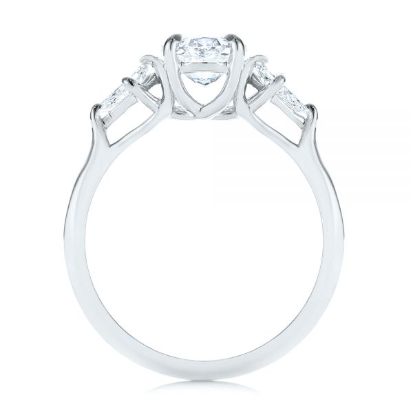 18k White Gold 18k White Gold Three Stone Kite Diamond Engagement Ring - Front View -  105848