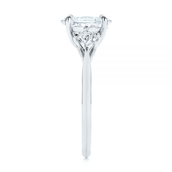 18k White Gold 18k White Gold Three Stone Kite Diamond Engagement Ring - Side View -  105848