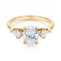 14k Yellow Gold Three Stone Kite Diamond Engagement Ring - Flat View -  105848 - Thumbnail