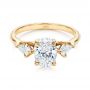 14k Yellow Gold Three Stone Kite Diamond Engagement Ring - Flat View -  105848 - Thumbnail