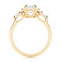14k Yellow Gold Three Stone Kite Diamond Engagement Ring - Front View -  105848 - Thumbnail