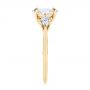 14k Yellow Gold Three Stone Kite Diamond Engagement Ring - Side View -  105848 - Thumbnail