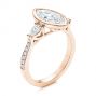 18k Rose Gold 18k Rose Gold Three Stone Marquise Diamond Engagement Ring - Three-Quarter View -  106658 - Thumbnail