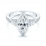 18k White Gold 18k White Gold Three Stone Marquise Diamond Engagement Ring - Flat View -  106658 - Thumbnail