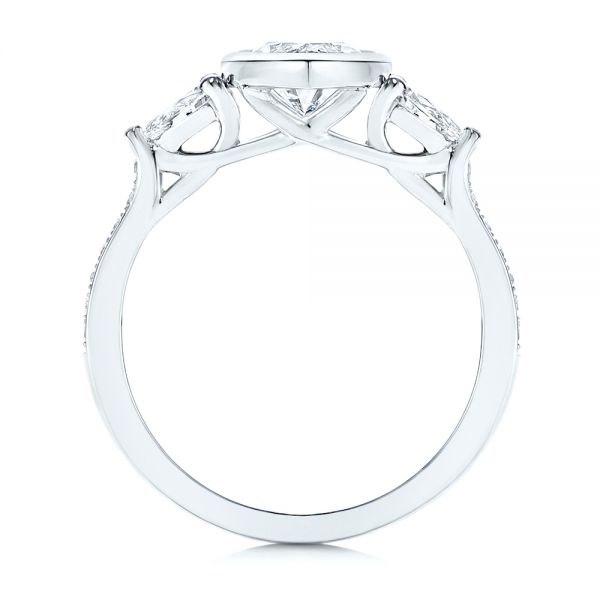 14k White Gold 14k White Gold Three Stone Marquise Diamond Engagement Ring - Front View -  106658