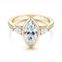 14k Yellow Gold 14k Yellow Gold Three Stone Marquise Diamond Engagement Ring - Flat View -  106658 - Thumbnail