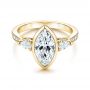 18k Yellow Gold 18k Yellow Gold Three Stone Marquise Diamond Engagement Ring - Flat View -  106658 - Thumbnail