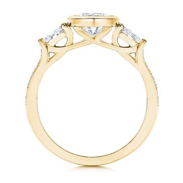 14k Yellow Gold 14k Yellow Gold Three Stone Marquise Diamond Engagement Ring - Front View - 106658