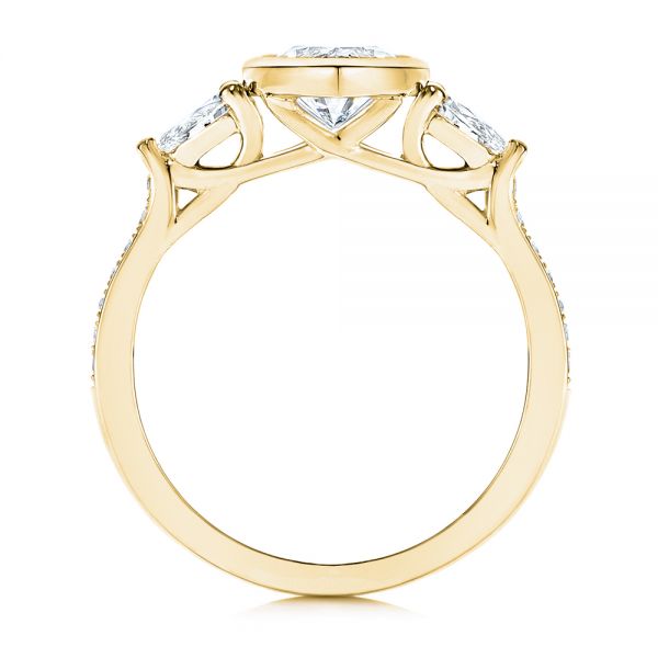 18k Yellow Gold 18k Yellow Gold Three Stone Marquise Diamond Engagement Ring - Front View -  106658