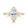 14k Yellow Gold 14k Yellow Gold Three Stone Marquise Diamond Engagement Ring - Top View -  106658 - Thumbnail