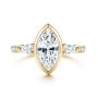 18k Yellow Gold 18k Yellow Gold Three Stone Marquise Diamond Engagement Ring - Top View -  106658 - Thumbnail