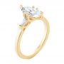 14k Yellow Gold Three Stone Marquise And Tapered Baguette Diamond Engagement Ring - Three-Quarter View -  107617 - Thumbnail