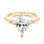 18k Yellow Gold 18k Yellow Gold Three Stone Marquise And Tapered Baguette Diamond Engagement Ring - Flat View -  107617 - Thumbnail