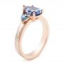 18k Rose Gold 18k Rose Gold Three Stone Mokume Engagement Ring - Three-Quarter View -  107215 - Thumbnail