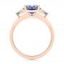 14k Rose Gold Three Stone Mokume Engagement Ring - Front View -  107215 - Thumbnail