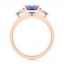 14k Rose Gold Three Stone Mokume Engagement Ring - Front View -  107215 - Thumbnail