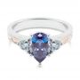  Platinum Platinum Three Stone Mokume Engagement Ring - Flat View -  107215 - Thumbnail