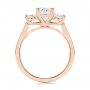 14k Rose Gold 14k Rose Gold Three Stone Oval Diamond Engagement Ring - Front View -  106436 - Thumbnail