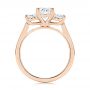 18k Rose Gold 18k Rose Gold Three Stone Oval Diamond Engagement Ring - Front View -  106436 - Thumbnail