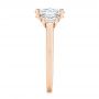 18k Rose Gold 18k Rose Gold Three Stone Oval Diamond Engagement Ring - Side View -  106436 - Thumbnail