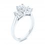  Platinum Platinum Three Stone Oval Diamond Engagement Ring - Three-Quarter View -  106436 - Thumbnail