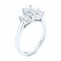 18k White Gold 18k White Gold Three Stone Oval Diamond Engagement Ring - Three-Quarter View -  106436 - Thumbnail