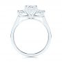  Platinum Three Stone Oval Diamond Engagement Ring - Front View -  106436 - Thumbnail
