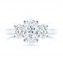  Platinum Three Stone Oval Diamond Engagement Ring - Top View -  106436 - Thumbnail