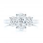 18k White Gold 18k White Gold Three Stone Oval Diamond Engagement Ring - Top View -  106436 - Thumbnail